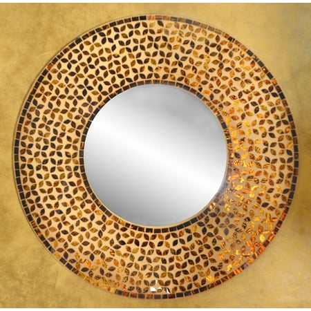Lulu Decor Flower Mosaic Wall Mirror Decorative Handmade