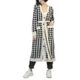 thumbnail image 1 of Women's Long Plaid Button Down Shirt Shacket Jacket Long Sleeve Casual Fall Outwear with Pockets, 1 of 9