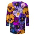 thumbnail image 5 of Mujeres 3/4 Manga Tops Y Blusas de Impresión Cuello Redondo Suéter, Tops de Moda de la Mujer para la Primavera Y el Verano, 5 of 5