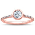 thumbnail image 1 of 3/4ct Charlotte Diamond Engagement Ring 14k Rose Gold Lab Created Bezel Round, 1 of 2