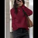 thumbnail image 5 of Suéteres Clásicos Casuales y Modernos para Mujer, Conjuntos de Otoño. Vino Tinto XL, 5 of 8