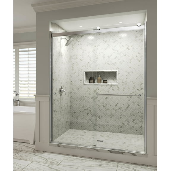 Basco Rtlh05b5270cl Rotolo 70" High X 48" Wide Bypass Semi Frameless Shower Door - Chrome