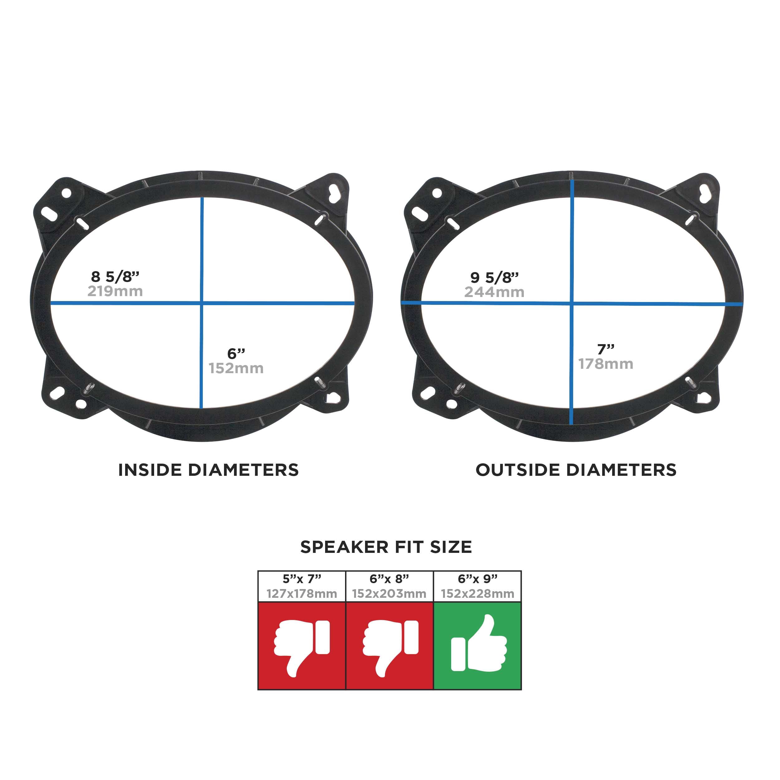 Metra 82-8146 Aftermarket Speaker Bracket Adapter - Toyota 2002 and Up - 6 x 9 in