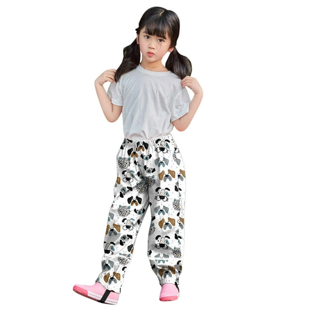 Dsscvnef Pantalons de Pluie pour Filles Pantalons Imperméables pour Filles Pantalons de Mode Coupe-Vent Anti-Salissures pour Tout-Petits Vêtements Portables pour Enfants de 9-10 Ans