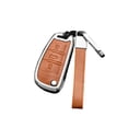 thumbnail image 1 of Dalazy Key Case Bag Seamless 360° Full Package Unlocking Keys Holder Remote Shell Portable Controller Auto Keychain Protector Silver/Brown, 1 of 6