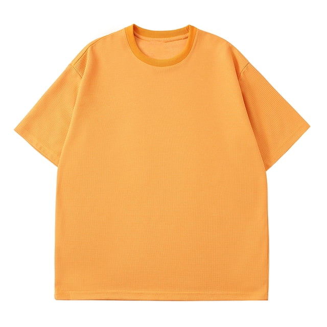 RKSTN Chemises pour Hommes Mode Décontractée Couleur Unie Col Rond T-Shirt Manches Courtes Chandail Respirant Blouse Tops