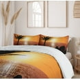 thumbnail image 6 of Ambesonne Retro Duvet Cover Sets, Girl Tropic Beach with Sunset, 2-Queen, Orange Black, 6 of 7