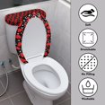 thumbnail image 3 of Renewold 2pcs Red Hearts Print Toilet Lid Cover Set Bathroom Replacement Toilet Tank Covers Protectors, Valentine's Day Polyster Fabric Seat Covers Decor, 3 of 6