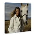 thumbnail image 4 of Stupell Industries Equestrian Girl & White Horse People Painting Wrapped Canvas Art Print Wall Art, 17 x 17, 4 of 8