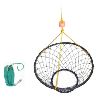 Piège à crabe de pêche panier en nylon pliable avec bordure en acier