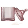 thumbnail image 5 of Beautiful Contemporary Rose Ribbed Glass Lidded Decorative Jar by Drew Barrymore, 4.09" L x 6.69" H, 5 of 6