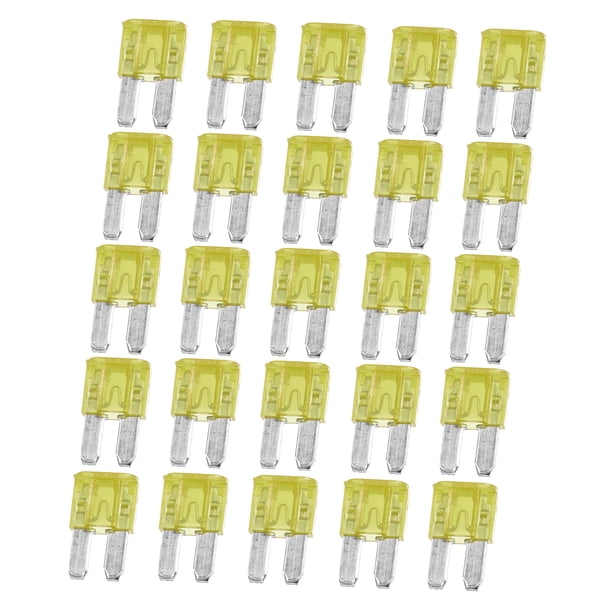 25 uds 20A 20Amp Coche Puqueña Cuchilla Fusible para Barco Camión Motocicleta Amarillo