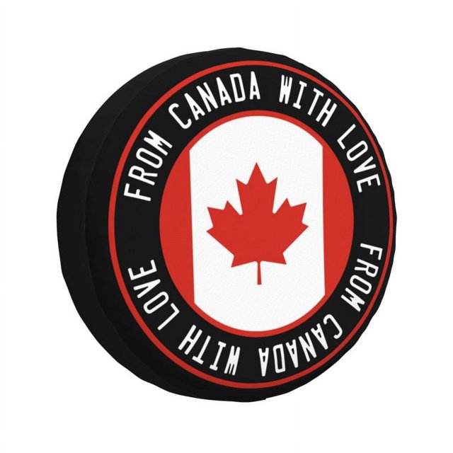 Custom Flag Of Canada Spare Wheel Tire Cover for RAV4 Maple Leaf RV SUV 4WD 4x4 Vehicle Accessories 14" 15" 16" 17"