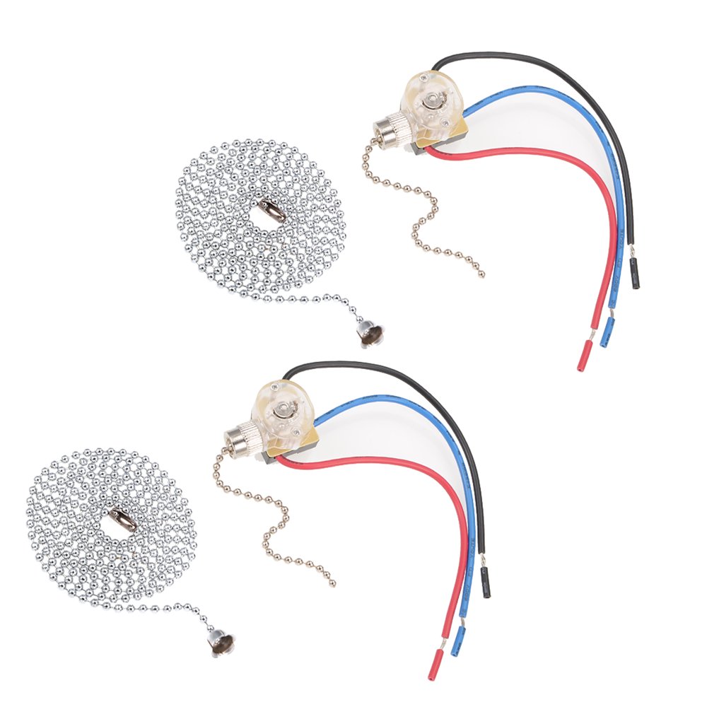 Pull Chain Switch SPDT for Ceiling Fan Light with 100cm Extension Pull