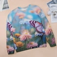 thumbnail image 6 of Watercolor Wildflowers Women's Floral Printed Sweatshirt Long Sleeve Crewneck Casual Loose Vintage Graphic Pullover Tops, 6 of 7