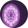 thumbnail image 1 of Ahgly Tapis Rond Lavable en Machine Intérieur Transitionnel Violet, 5 Pieds Rond, 1 of 7