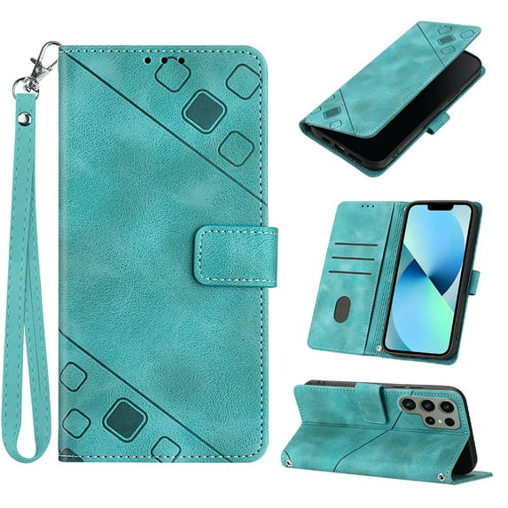 Tarise Phone Case for Samsung Galaxy S23 Ultra, Premium PU Leather Card Holder Wrist Strap Magnetic Closure Flip Stand Function TPU Interior Book Cover for Samsung S23 Ultra 5G Wallet Case, Green