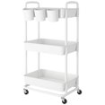 thumbnail image 1 of Carrito utilitario JIUYOTREE de 3 niveles de plástico enrollable blanco, 1 of 7