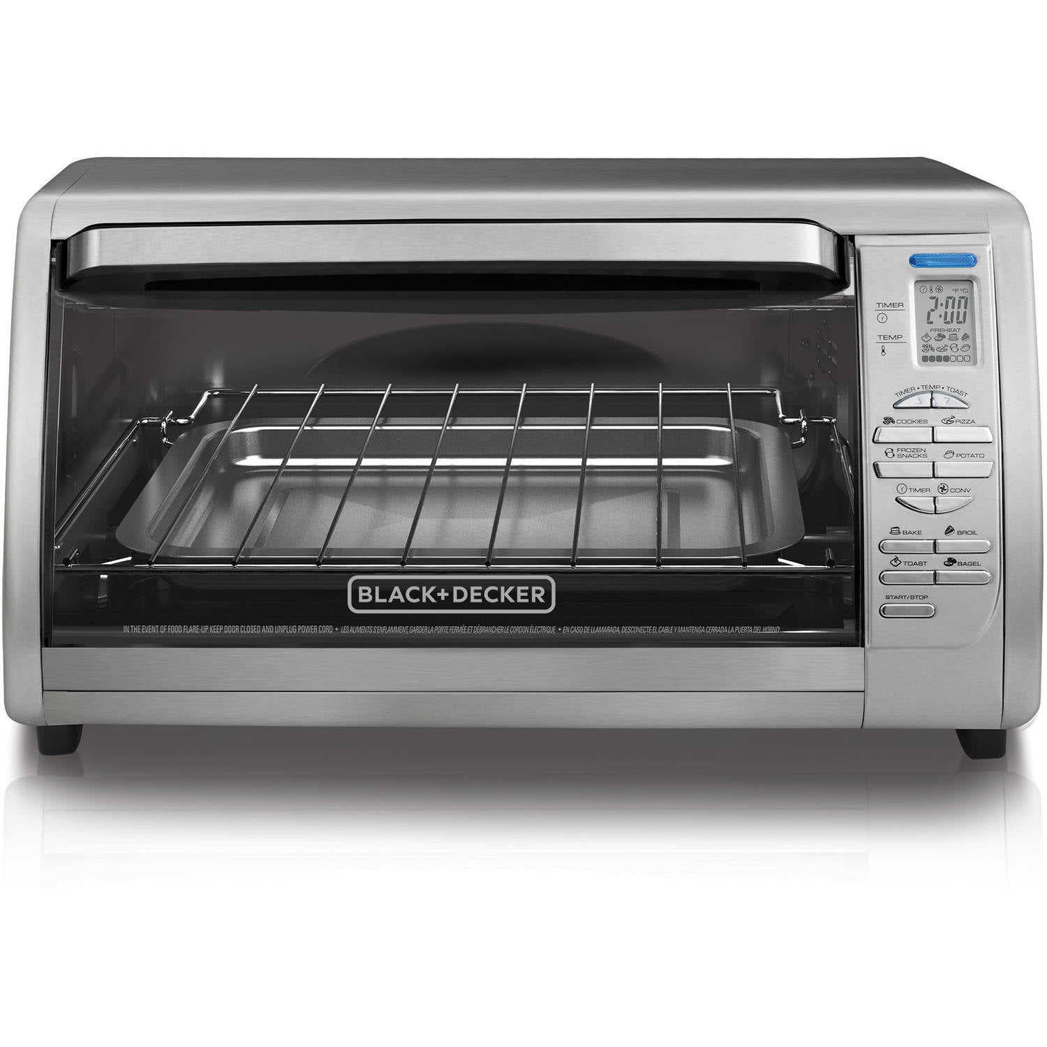 black+decker 6-slice digital convection toaster oven, stainless black+decker 6-slice digital convection toaster oven, stainless