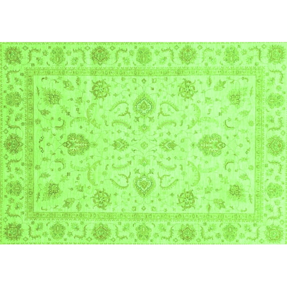 Ahgly Company Indoor Rectangle Oriental Green Modern Area Rugs, 4' x 6'