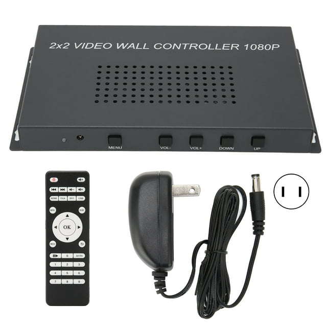 Controlador de pared de vídeo 2x2, 1080P a 60HZ, pantalla HD, rotación de 180 grados, 8 modos de visualización, controlador de matriz HD TV 1080P para enchufe PCUS