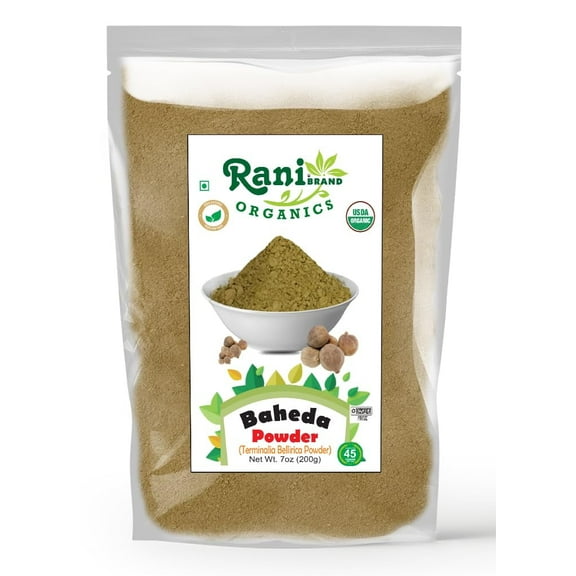 Rani Organic Baheda Powder (Terminalia Bellirica Powder) 7oz (200g) ~ All Natural | No Color | Gluten Friendly | Vegan | Non-GMO | Kosher | No Salt or fillers | Indian Origin | USDA Organic Certified