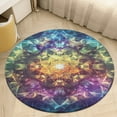 thumbnail image 4 of Kaleidoscope Mandala Colorful Floral Boho Floral Medallion Round Rug - Small Round Area Rug, Soft Non-Slip Machine Washable Bedroom Mat Indoor Accent Entry Carpet for Office Desk Dorm Hallway, 4 of 6