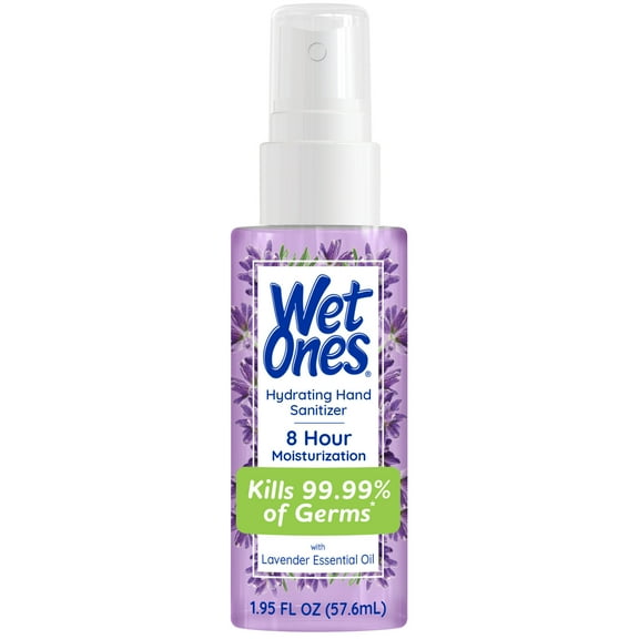 Wet Ones Hydrating Hand Sanitizer Spray, Lavender Scent, Travel Size, Adults & Kids, 1.95 fl oz