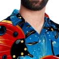 thumbnail image 5 of Seven Starred Ladybird Men's Short Sleeve Printed Button Down Beach, Casual, Poplin Shirts for Summer Vacation, 5 of 6