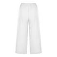 thumbnail image 5 of MIUOWANP Women's Cotton And Linen Pants Solid Color Loose and Breathability High Waisted Wide Leg Trousers Feeling Of Falling Casual Pants Size S(4)White, 5 of 6
