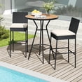 thumbnail image 3 of Costway 2 PCS Patio Wicker Barstools Bar Height Chairs with Cushions Backyard Off-White, 3 of 8