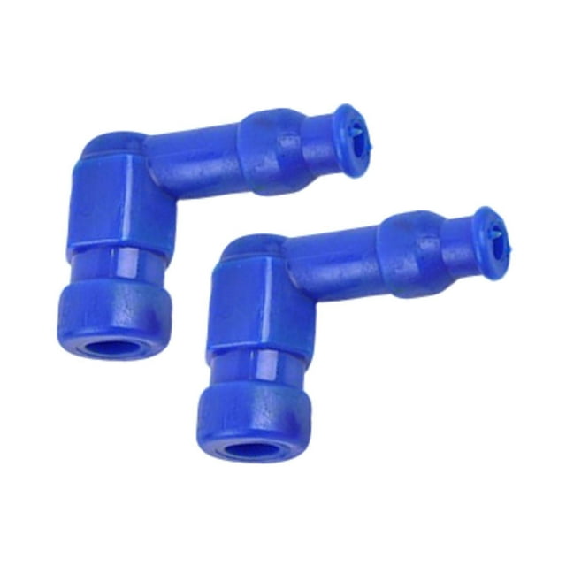 2 tapas de bujía de motocicleta de silicona de ángulo de 90 degree, modificadas para bricolaje, de alto rendimiento Azul