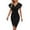 Z1#Black424, variant on Puliio Summer Dresses for Women Short Ruffle Sleeve V Neck Wrap Ruched Split Bodycon Midi Casual Party Dress