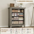 thumbnail image 4 of 4 Dresser for Bedroom, 34.8" Tall Vertical Drawer Dresser with Large Storage, Freestanding Wooden Closet Chest for Bedroom, Living Room, 4 of 5