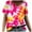 Hot Pink, variant on Women's Tie Dye Tops V Neck Loose Fit Casual Fashion Summer T-shirts Tshirts Short Sleeve Tees (S, Hot Pink)