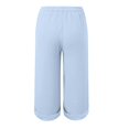 thumbnail image 5 of Besolor Womens Summer Capris Casual Elastic Waist Drawstring Cropped Pants with Pockets Straight Leg Loungewear Trousers, 5 of 5