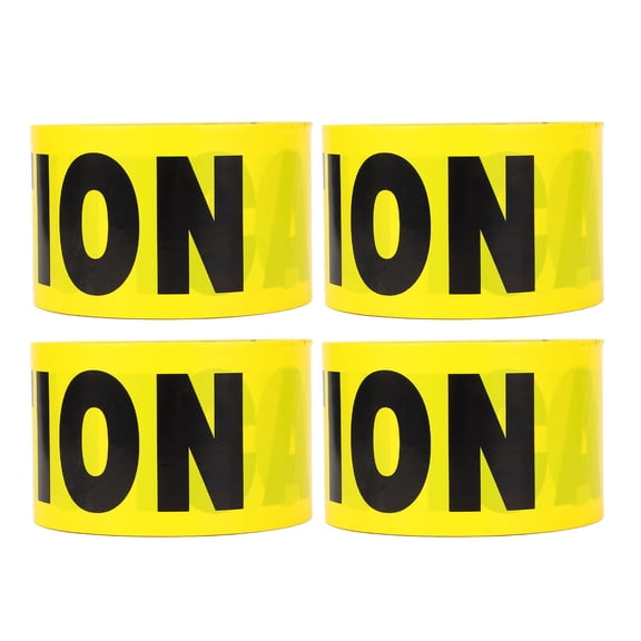 YAHHU 4PCS Yellow Caution Tape Rolls – PE Barrier Tape, High‑Visibility Safety Warning for Construction & Hazardous Areas