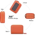 thumbnail image 6 of Gomayee Small Genuine Leather RFID Blocking Credit Card Holder Wallet for Women, Orange, 6 of 6