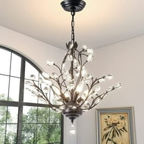 Maxax 4 - Light Vintage Small Crystal Chandelier Modern Semi Flush Mount Ceiling Light Fixture Chandelier Lighting for Kitchen Bedroom Living Room Dining Room Hallway Foyer