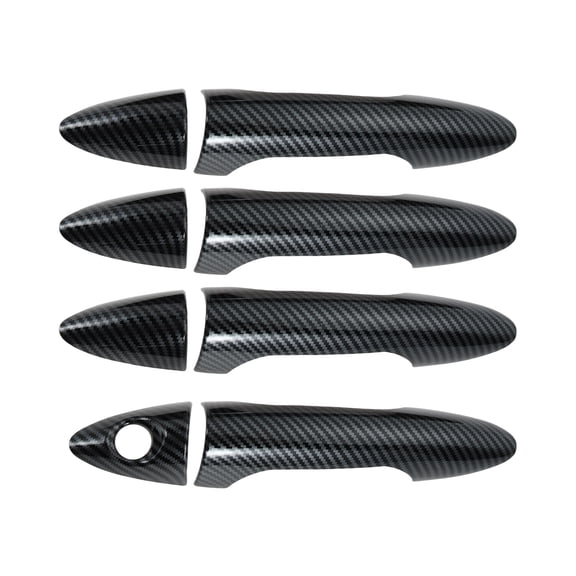 Unique Bargains Exterior Door Handle Cover Trim Front Left Front Right Rear Left Rear Right Door Handle Cover for Hyundai Accent 2012-2016 Normal Carbon Fiber 1 Set