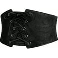 thumbnail image 3 of YooGuoGuo Women's Wide Elastic Corset Belts Vintage Lace Up Tied Waspie Waist Belt, 3 of 6
