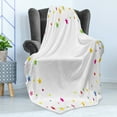 thumbnail image 4 of Magic Soft Flannel Fleece Throw Blanket, Minimalist Colorful Different Size Vivid Stars Design on Plain Background Artwork, Cozy Plush for Indoor and Outdoor Use, 60" x 80", Multicolor, by Ambesonne, 4 of 5
