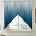 thumbnail image 2 of Navy Blue Ombre Swag Valances for Windows 2 Pack, Kitchen Window Curtains 36 Inch Length, Contemporary Gradient Abstract Art Privacy Swag Curtains for Living Room/Bathroom with Rod Pocket 36"x36", 2 of 8