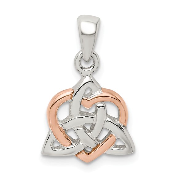 Sterling Silver & Rose Tone Heart Pendant