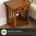 thumbnail image 6 of Leick Home Solid Wood Mission End Table with Drawer, Medium Oak Finish, 6 of 19