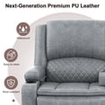 thumbnail image 5 of Power Reclining Loveseat with USB Port, Storage Console, Removable Armrests, Wall-Hugger Design, Double Cushions Faux Leather, Light Gray, 5 of 8