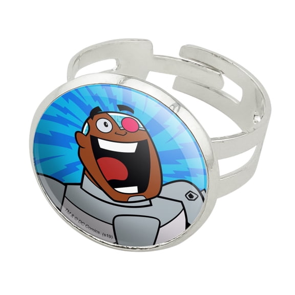 Teen Titans Go! Cyborg Silver Plated Adjustable Novelty Ring