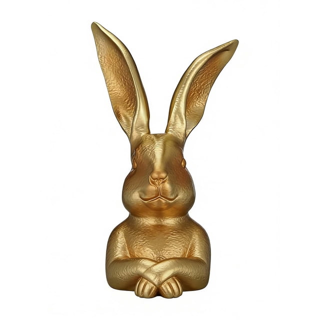 Spring Decorations for Home Easter Bunny Statue Golden Home Decoration Print Bunny Statue
