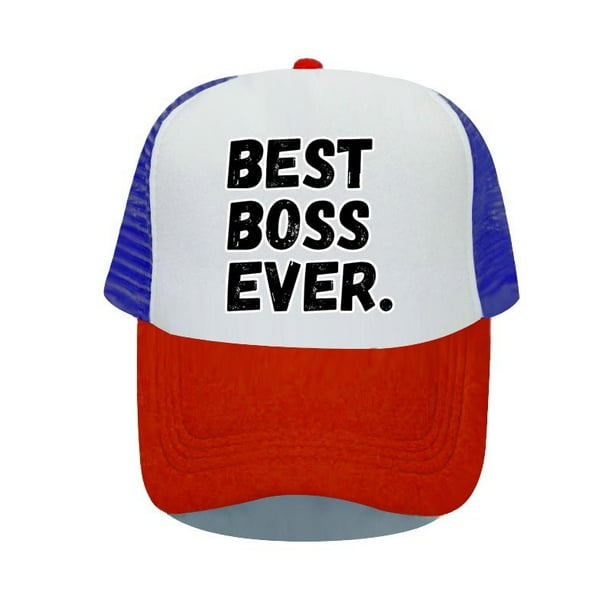 Spring Summer Bend Visor Mesh Baseball Cap Best Boss Ever Letters Trucker Hats Best Manager Gifts Supervisor Snapback Caps YP04456-60cm for adult Gao Jinjia LED