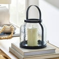 thumbnail image 2 of Better Homes & Gardens Black Metal Hammered Glass Candleholder Lantern, 8", Medium, 2 of 5